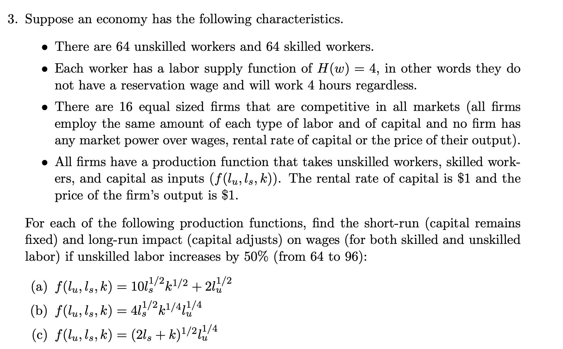 Suppose An Economy Has The Following | Chegg.com