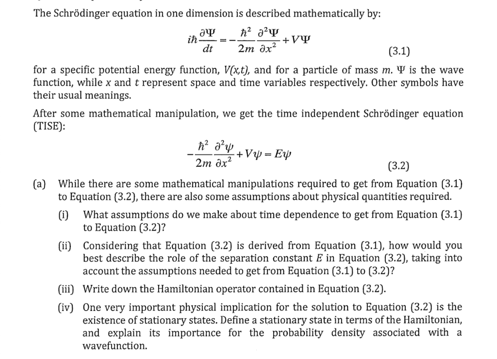 schrodinger equation derivation for finite potential well