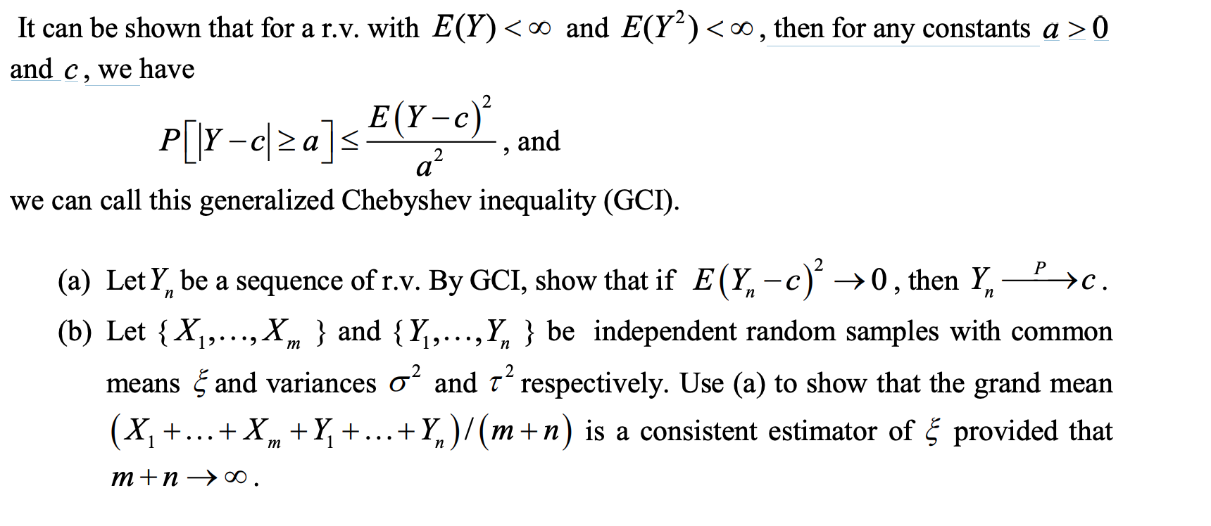 Solved It Can Be Shown That For A R V With E Y Oo And Chegg Com