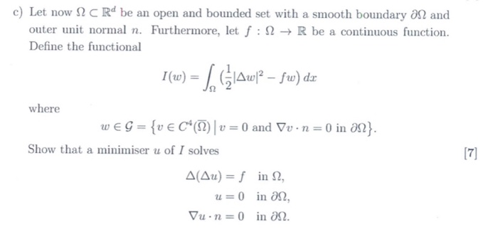 Solved c) Let now Ω C Rd be an open and bounded set with a | Chegg.com
