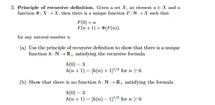 Solved Principle Of Recursive Definition. Given A Set X, An | Chegg.com