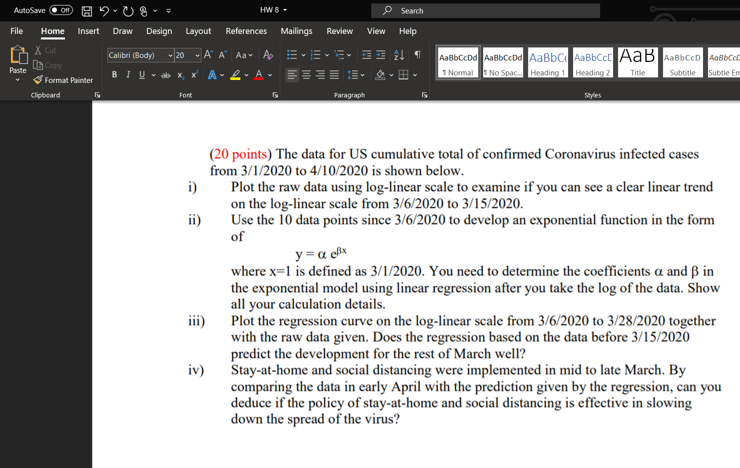 Autosave Off H2o Hw 8 O Search File Home Insert Chegg Com