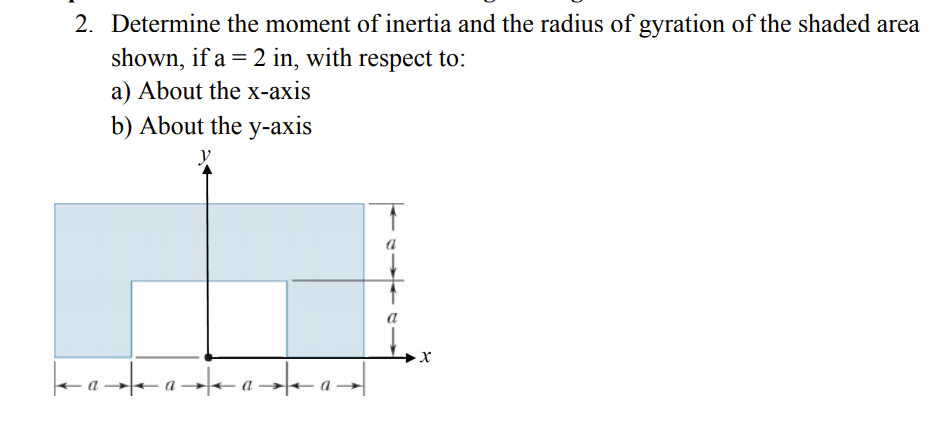 Solved 2. Determine the moment of inertia and the radius of | Chegg.com