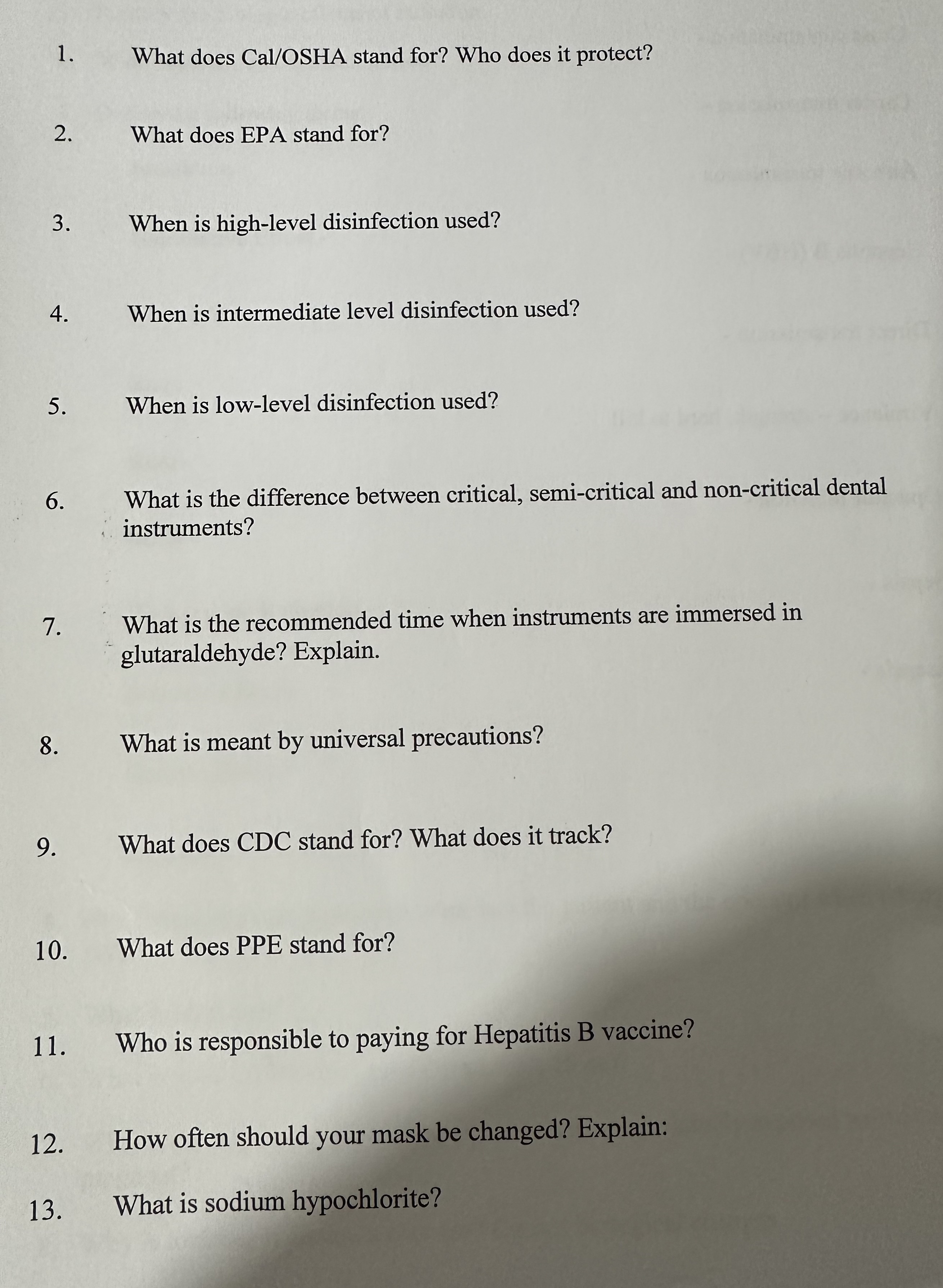 Solved 1. What does Cal/ OSHA stand for? Who does it