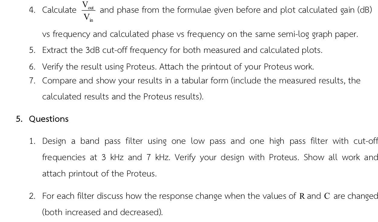Solved 4.2 Experiment 2: RC High Pass Passive Filter in pp | Chegg.com