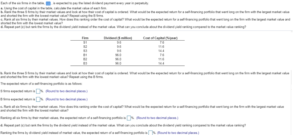 Each Of The Six Firms In The Table, EEB, Is Expected | Chegg.com