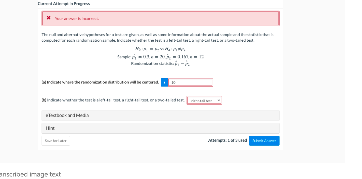 Solved Current Attempt in Progress X Your answer is | Chegg.com