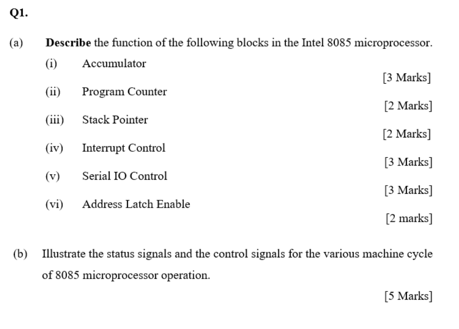 Solved (a) Describe the function of the following blocks in | Chegg.com
