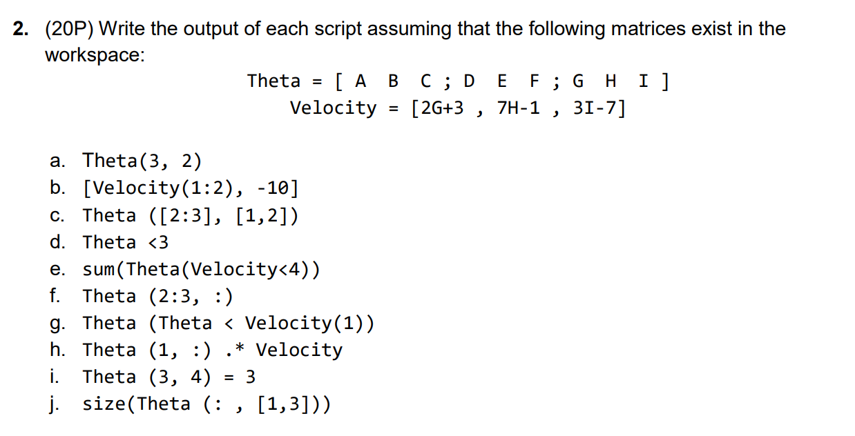 Solved MATLAB A=1, B=2, C=3, D=4, E=5, F=6, G=7, H=8 And | Chegg.com