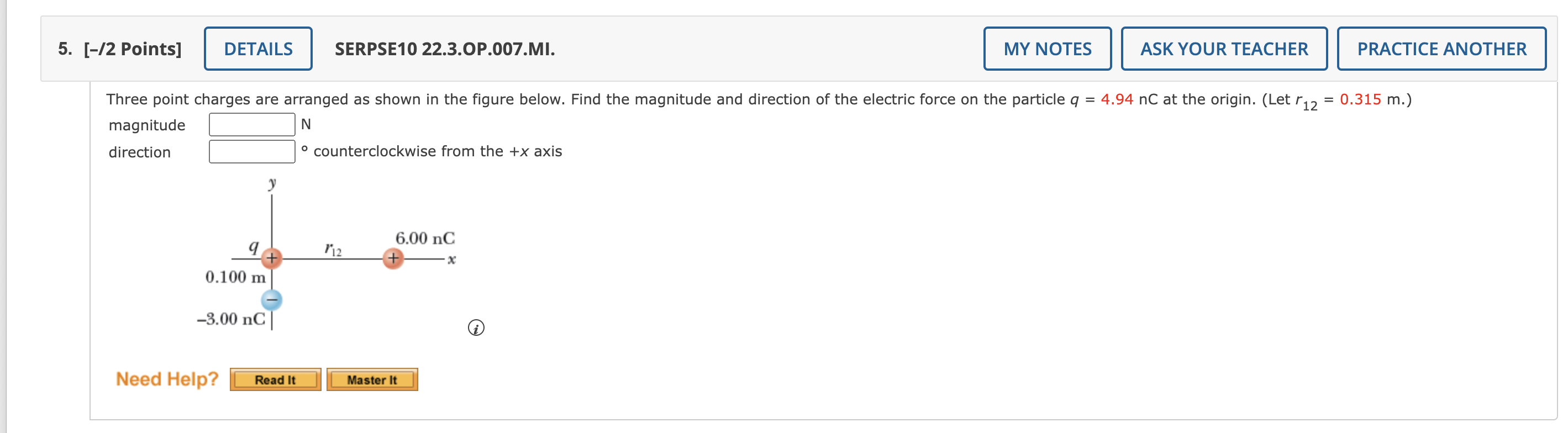 Solved 5. [-/2 Points] DETAILS SERPSE10 22.3.OP.007.MI. MY | Chegg.com