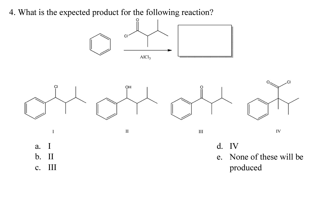 Solved 4. What is the expected product for the following | Chegg.com