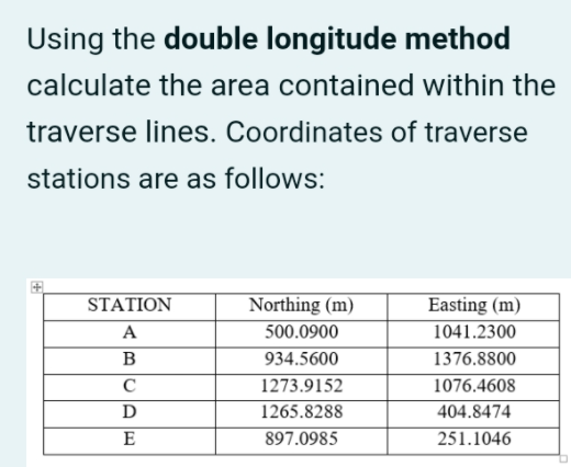 Solved Using the double longitude method calculate the area | Chegg.com