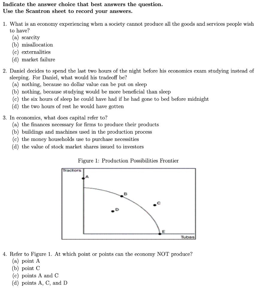 Solved Indicate the answer choice that best answers the | Chegg.com