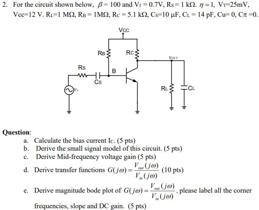 Solved For The Circuit Shown Below, B = 100 And Vf = 0.7V, | Chegg.com