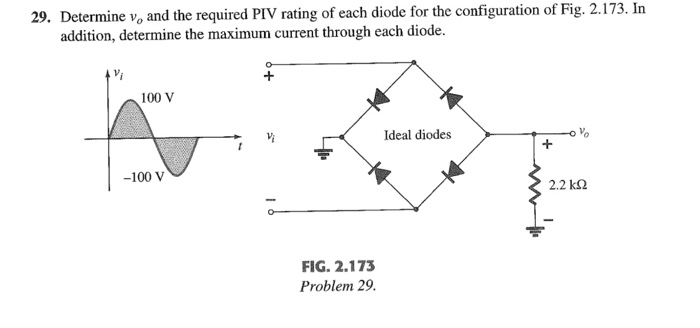 Solved 29. Determine , and the required PIV rating of each | Chegg.com