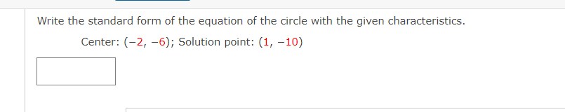 Solved Write the standard form of the equation of the circle | Chegg.com