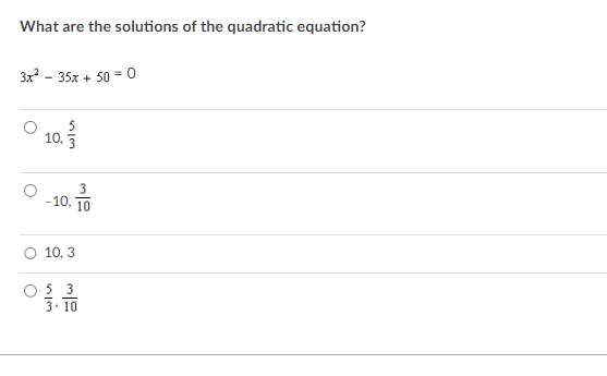 solve the quadratic equation x square 3 x 10 0