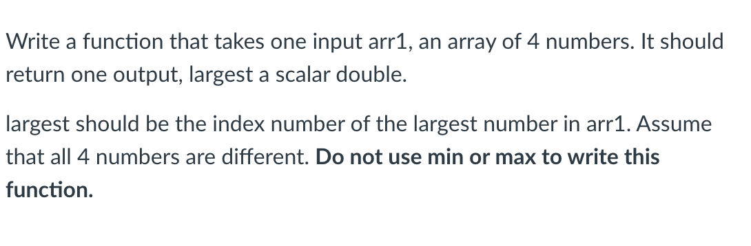 Solved Write a function that takes one input arr1, an array | Chegg.com