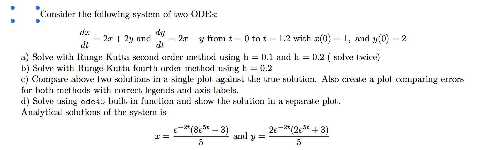 Solved The problem if from Numerical Methods with Matlab. | Chegg.com