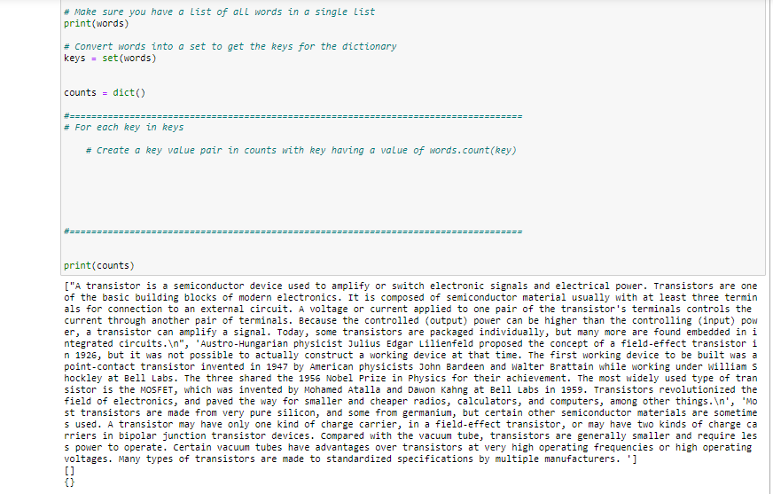 Solved Read in 'text.txt' and create a dictionary with a | Chegg.com