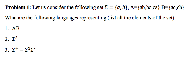 Solved Problem 1: Let us consider the following set | Chegg.com