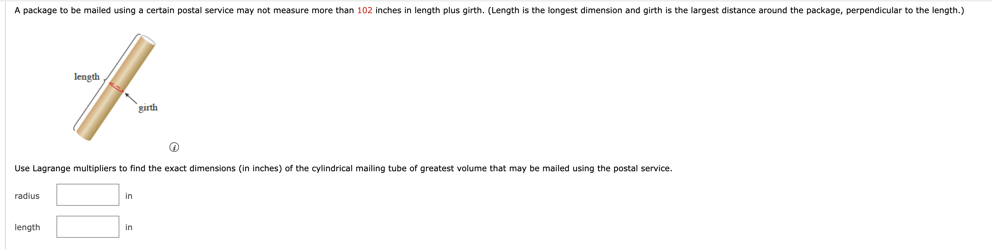 Solved A package to be mailed using a certain postal service