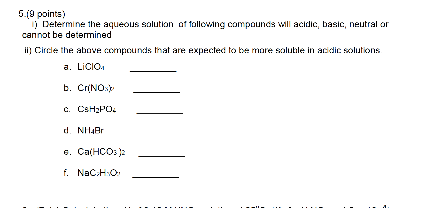 Solved 5.(9 Points) I) Determine The Aqueous Solution Of | Chegg.com