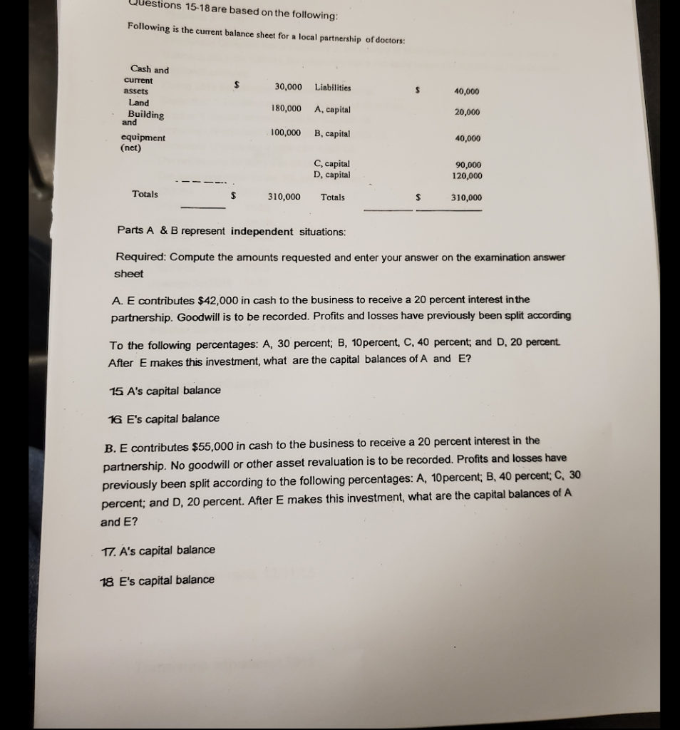 Solved Questions 15-18 are based on the following: Following | Chegg.com