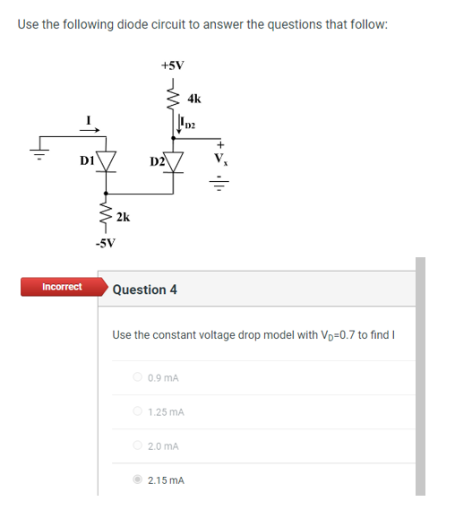 Solved Use the following diode circuit to answer the | Chegg.com