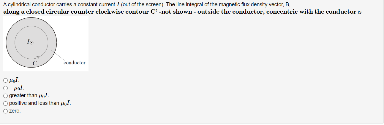 Solved A cylindrical conductor carries a constant current I | Chegg.com