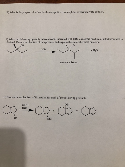 Solved 8) What is the purpose of reflux for the competitive