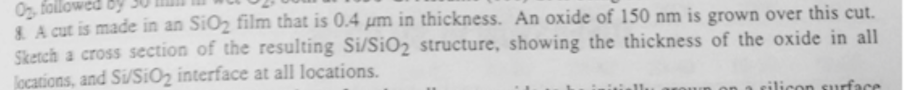 Solved Question 8: A cut is made in an SiO2 film that is | Chegg.com