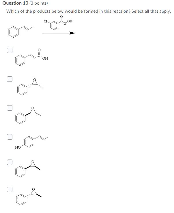 Solved Question 10 (3 points) Which of the products below | Chegg.com