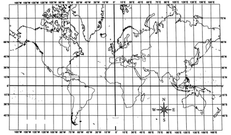 Solved Question 1: On the world map below, label:A. ﻿The | Chegg.com