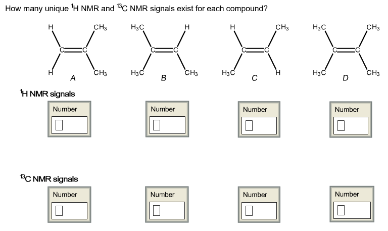 How Many Unique H Nmr And 13c Nmr Signals Exist For Chegg 