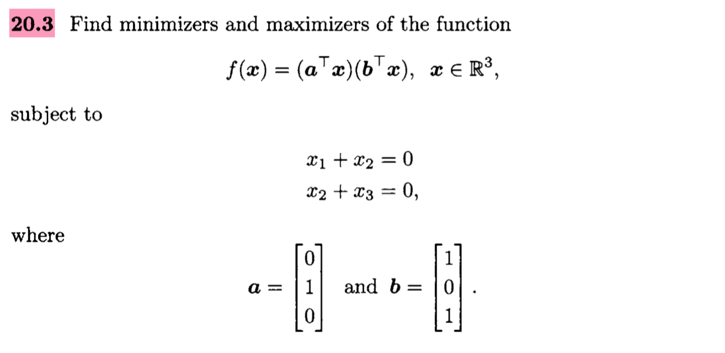 Solved 20.3 Find minimizers and maximizers of the function | Chegg.com