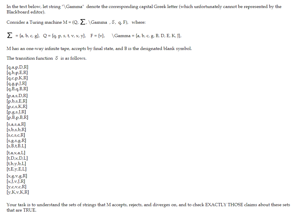 Solved In The Text Below Let String Gamma Denote The Chegg Com