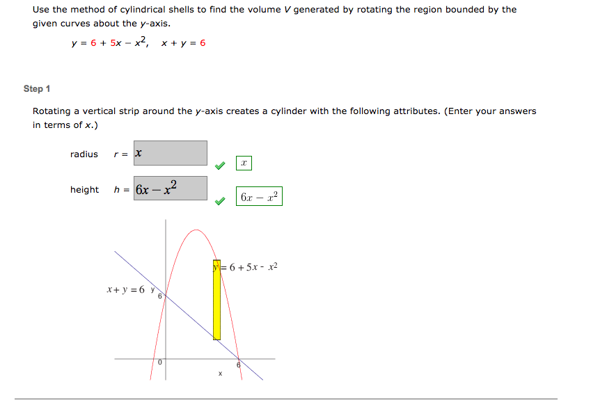 Solved Use The Method Of Cylindrical Shells To Find The V Chegg Com