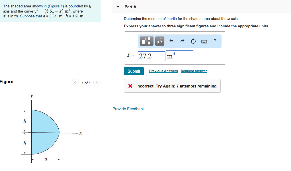 Solved The shaded area shown in (Figure 1) is bounded by y | Chegg.com