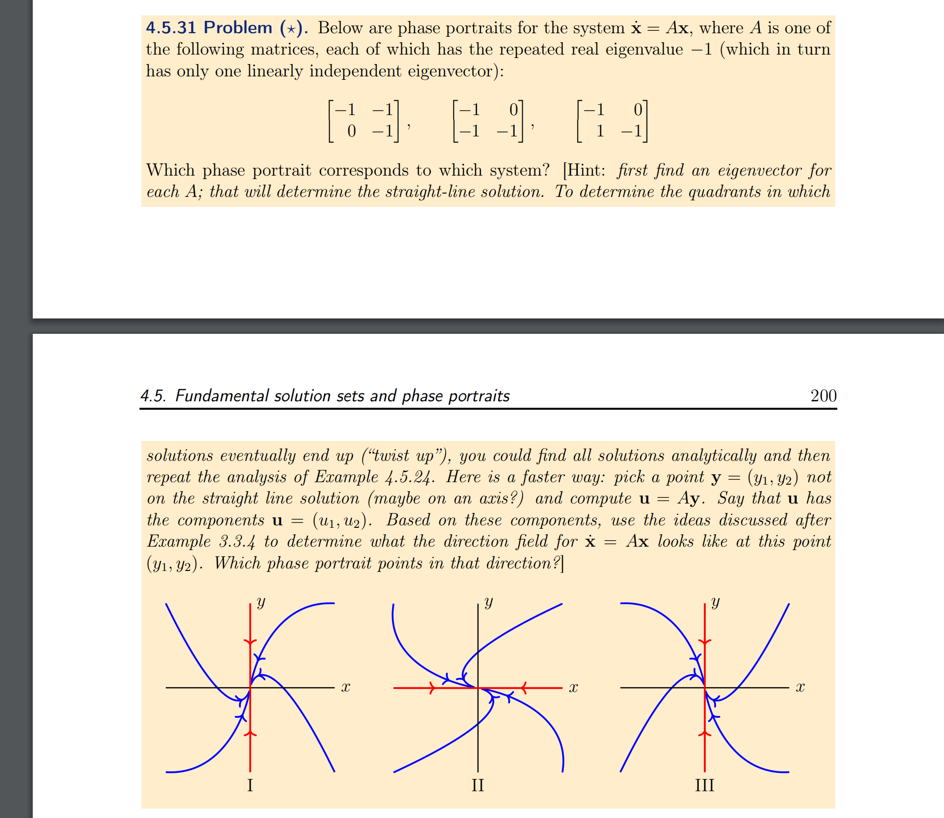 Solved 4.5.31 ﻿Problem ( *** ). ﻿Below are phase portraits | Chegg.com