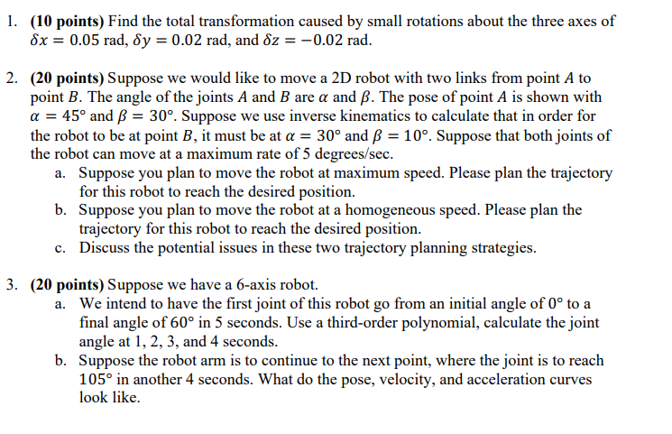 (10 points) Find the total transformation caused by | Chegg.com