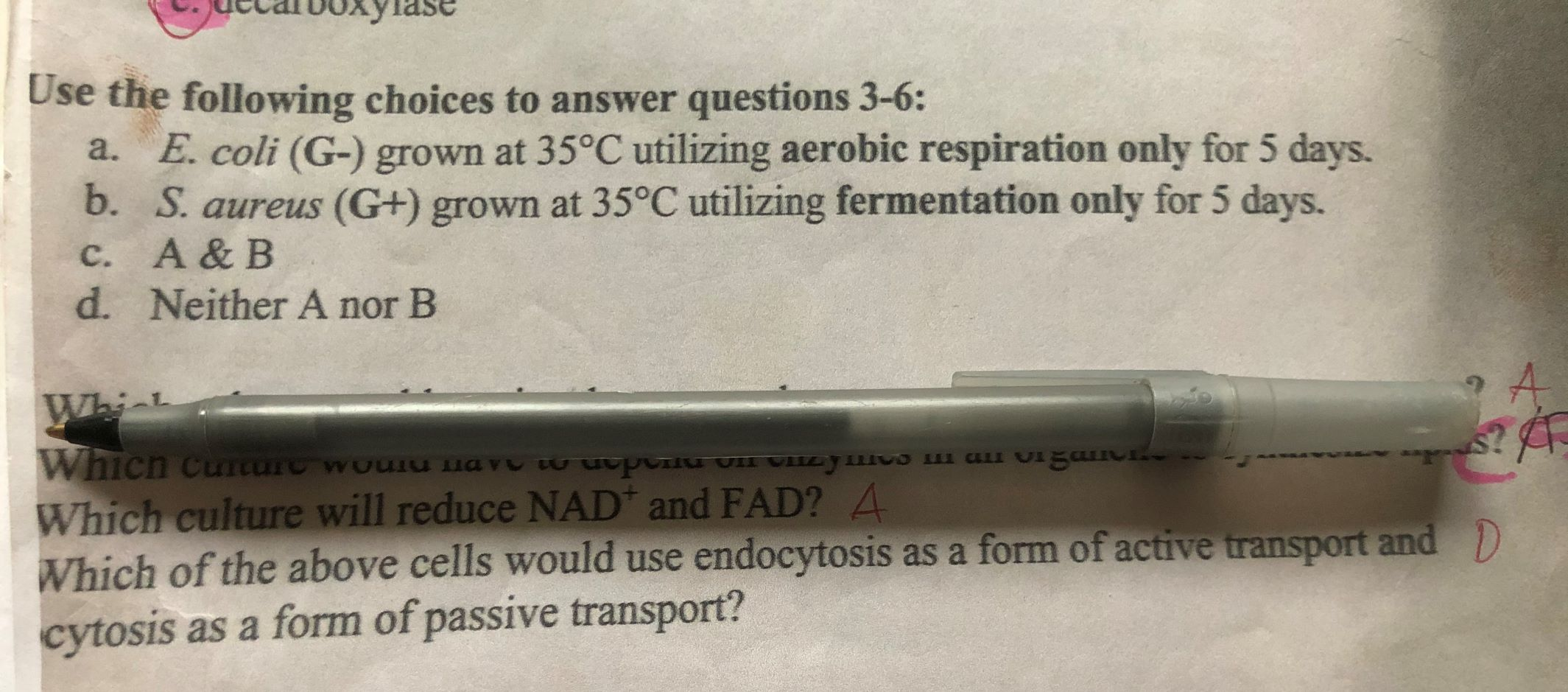 Solved Ylase Use The Following Choices To Answer Question Chegg Com