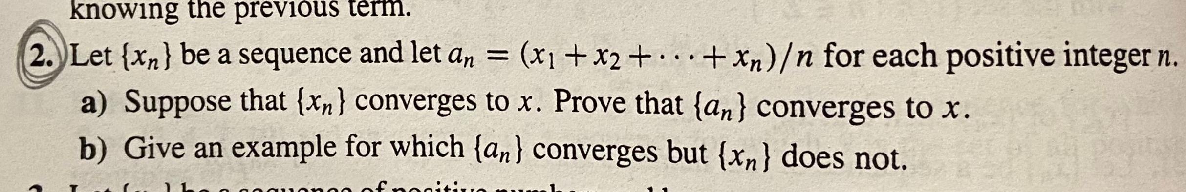 Solved knowing the previous term. 2. Let {Xn} be a sequence | Chegg.com
