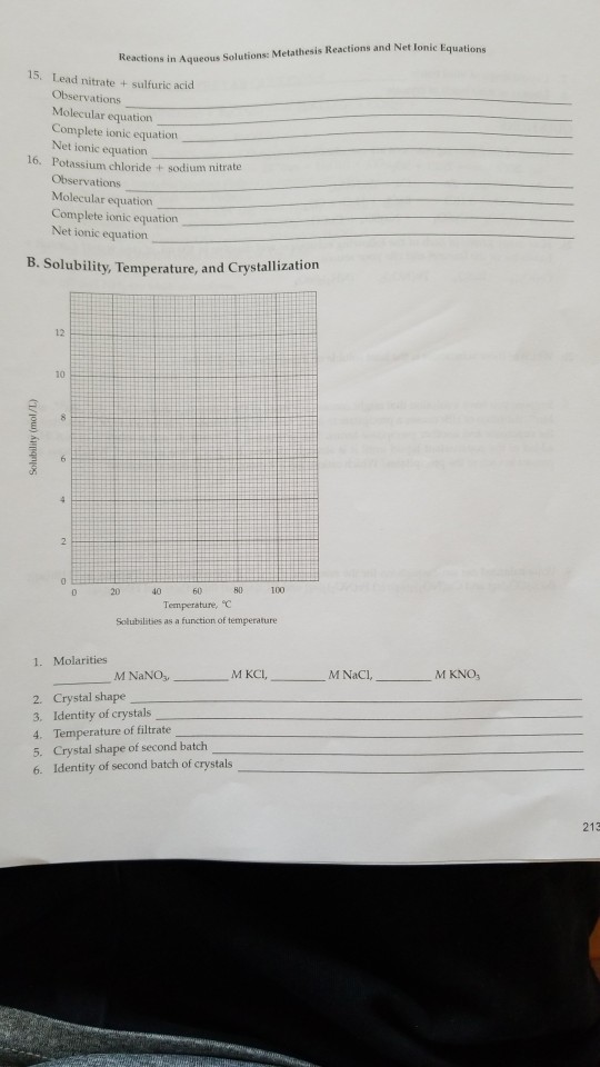 Solved s in Aqueous Solutions: Metathesis Reactions and Net | Chegg.com