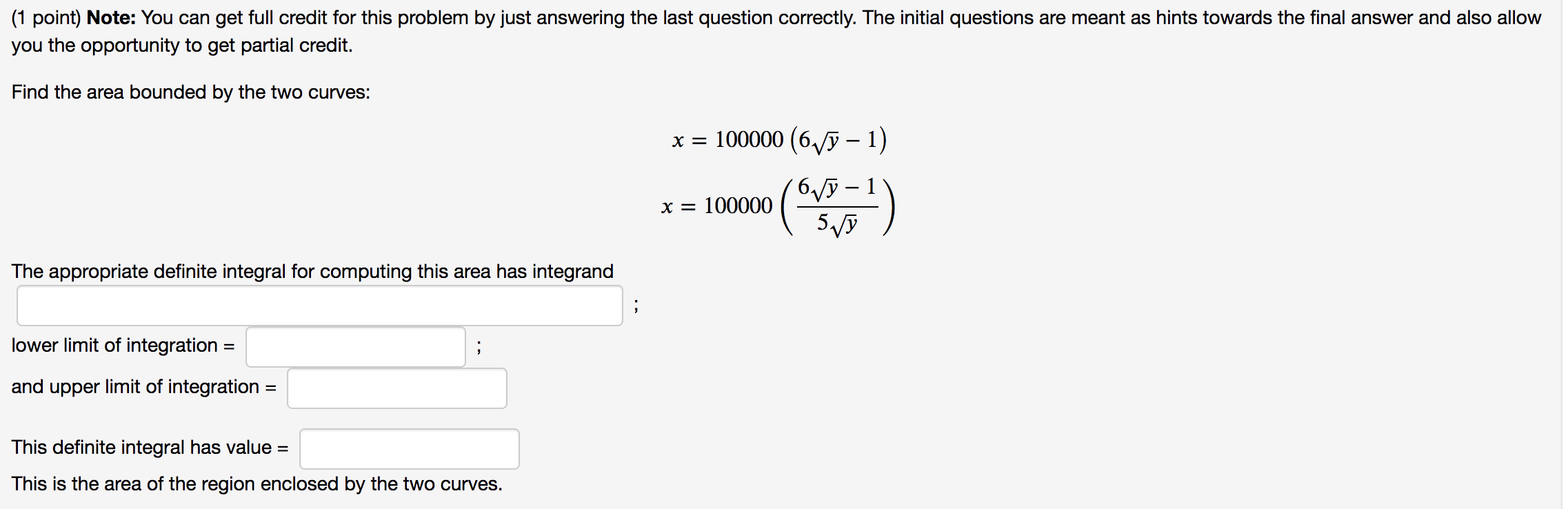 Solved (1 point) Note: You can get full credit for this | Chegg.com