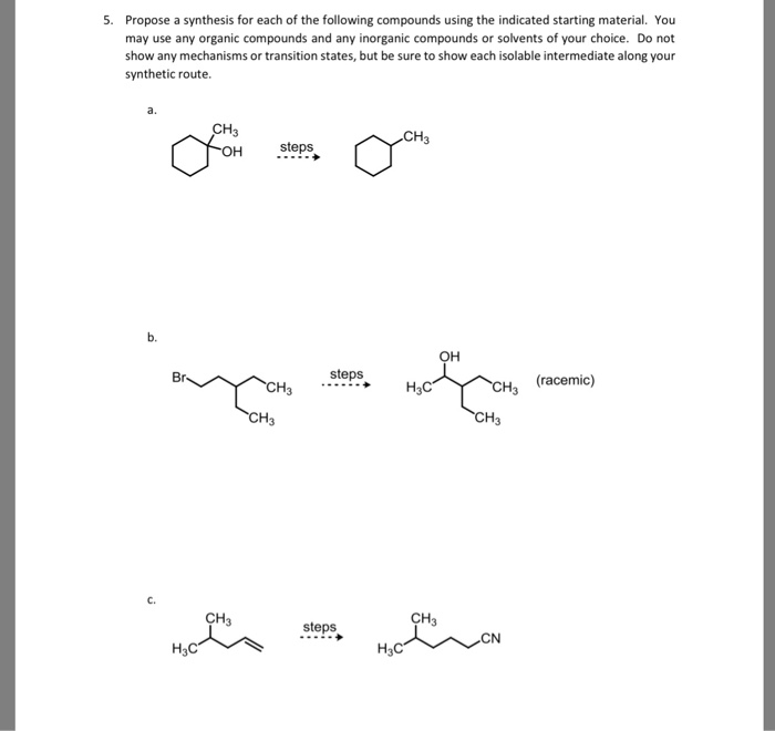 Solved Propose a synthesis for each of the following | Chegg.com