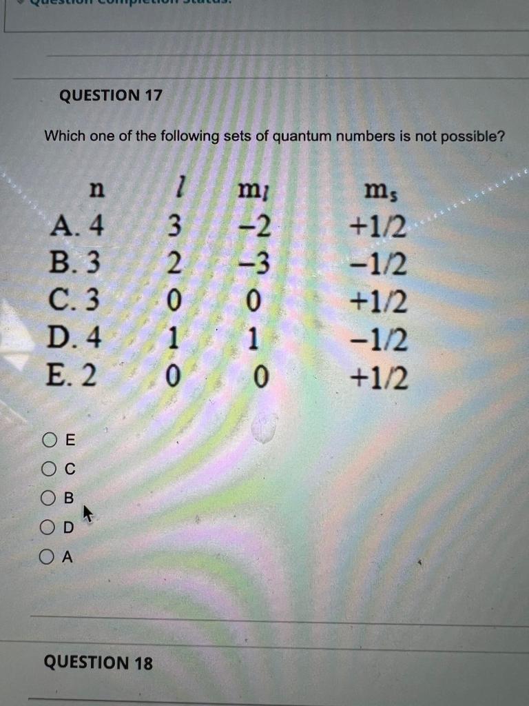 solved-which-one-of-the-following-sets-of-quantum-numbers-is-chegg