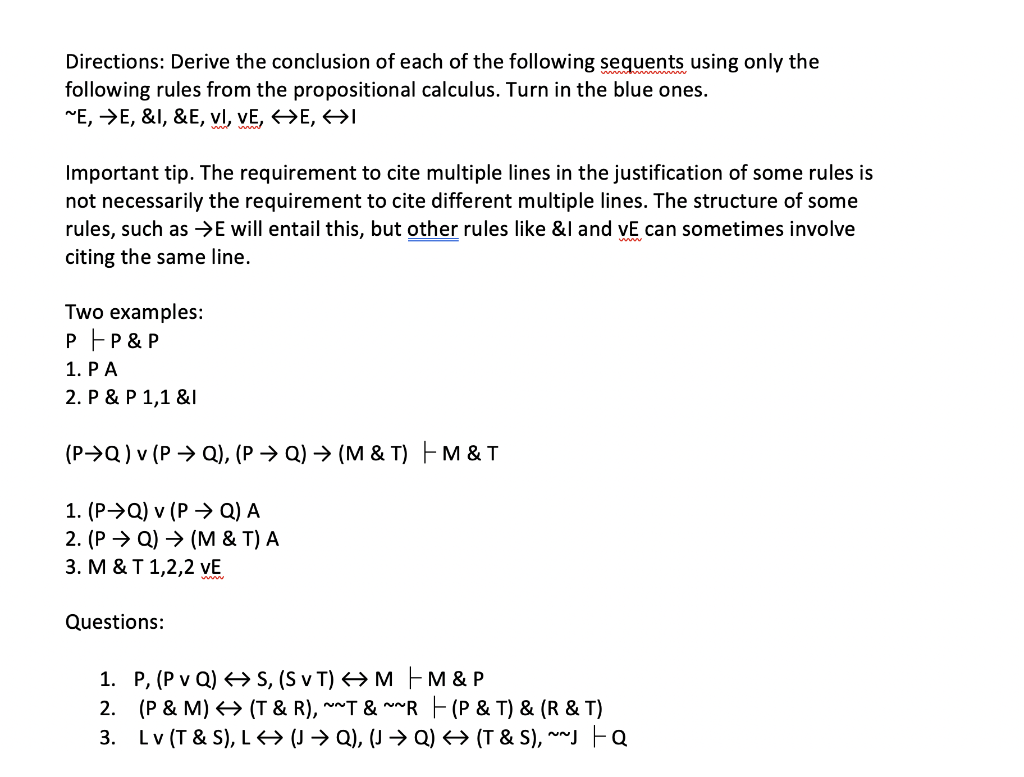 Directions Derive The Conclusion Of Each Of The F Chegg Com