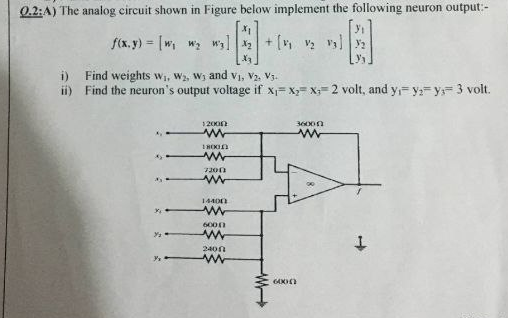 Solved 0.2:A) The Analog Circuit Shown In Figure Below | Chegg.com