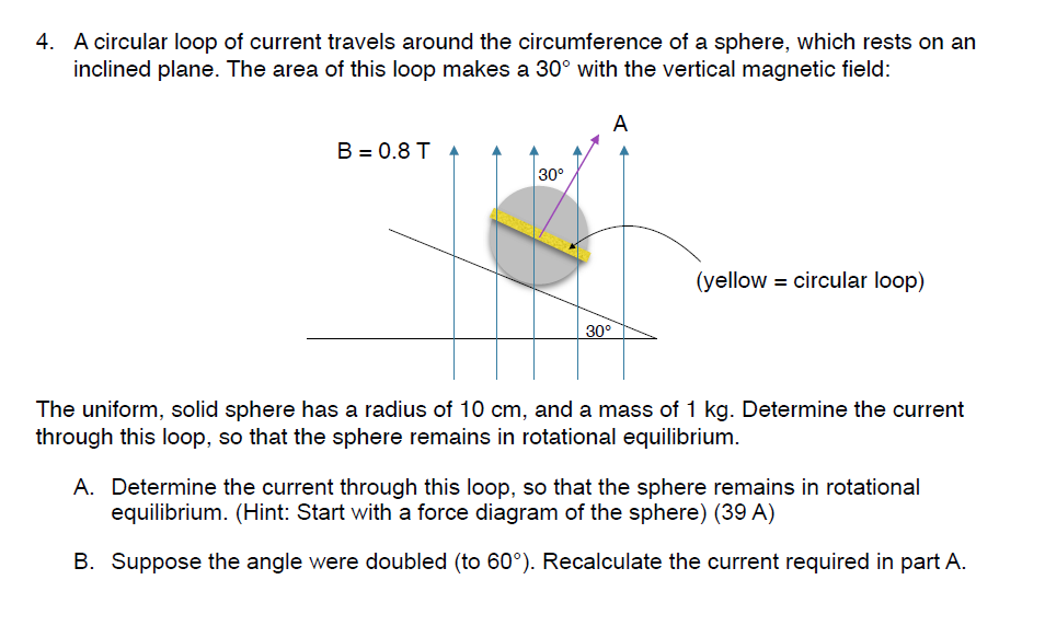 Solved 4. A circular loop of current travels around the | Chegg.com